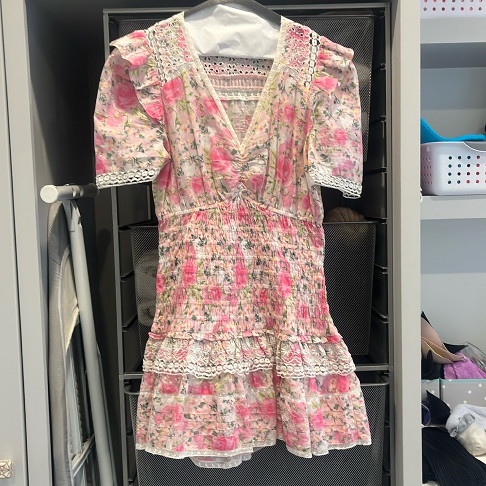 Love Shack Fancy Floral smocked dress